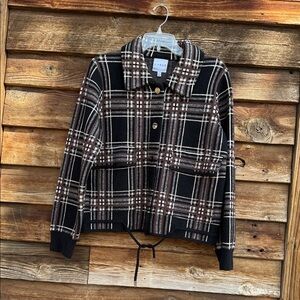 Cyrus plaid button down jacket soft